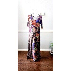 Soft Surroundings Estelle Dress Womens S Floral Scoop Neck Jersey Stretch
